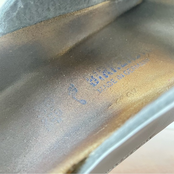 Birkenstock Arizona Silver Birko-Flor Soft Footbed Slide Sandals | EU 39 - Picture 6 of 8